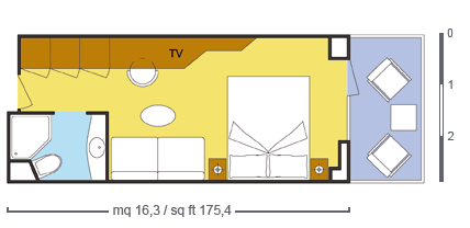 costaatlantica of Costa-Cruises - cabin plan 6 - 4