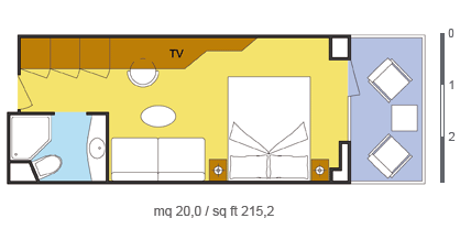 costaatlantica of Costa-Cruises - cabin plan 8 - 4