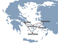 Aegean Legends cruise map-mediterranean cruise vacation- Louis Cruises
