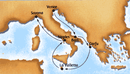 Autumn Jewels cruise map-costa mediterranean cruise ship - Costa Cruises