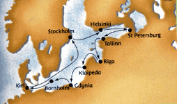 Baltic  II cruise map-european cruise vacation- Costa Cruises