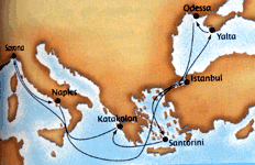 Black Sea cruise map-mediterranean cruise vacation- Costa Cruises