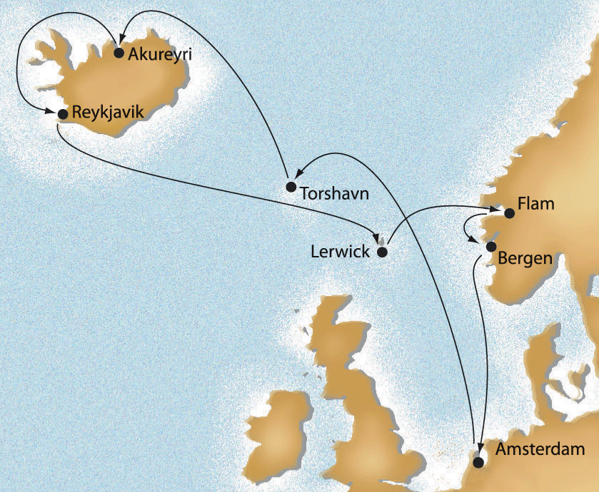 Fjords Shetland Islands  cruise map-european cruise vacation- Costa Cruises