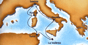 Mediterranean Colours II cruise map-mediterranean cruise vacation- Costa Cruises