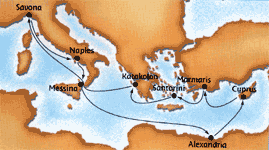 Mediterranean Discovery cruise map-last minute cruise deals - Costa Cruises