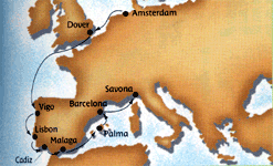 Merchant's Route cruise map-european cruise vacation- Costa Cruises