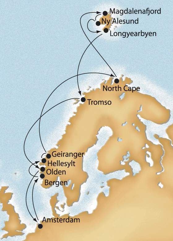 Spitzbergen cruise map-european cruise vacation- Costa Cruises
