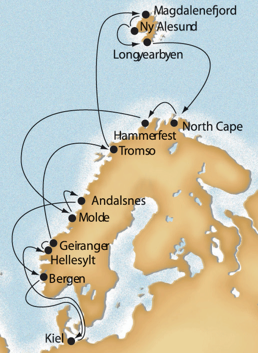 Spitzbergen cruise map-european cruise vacation- Costa Cruises