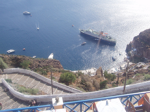  cruises ship to greece santorini old port